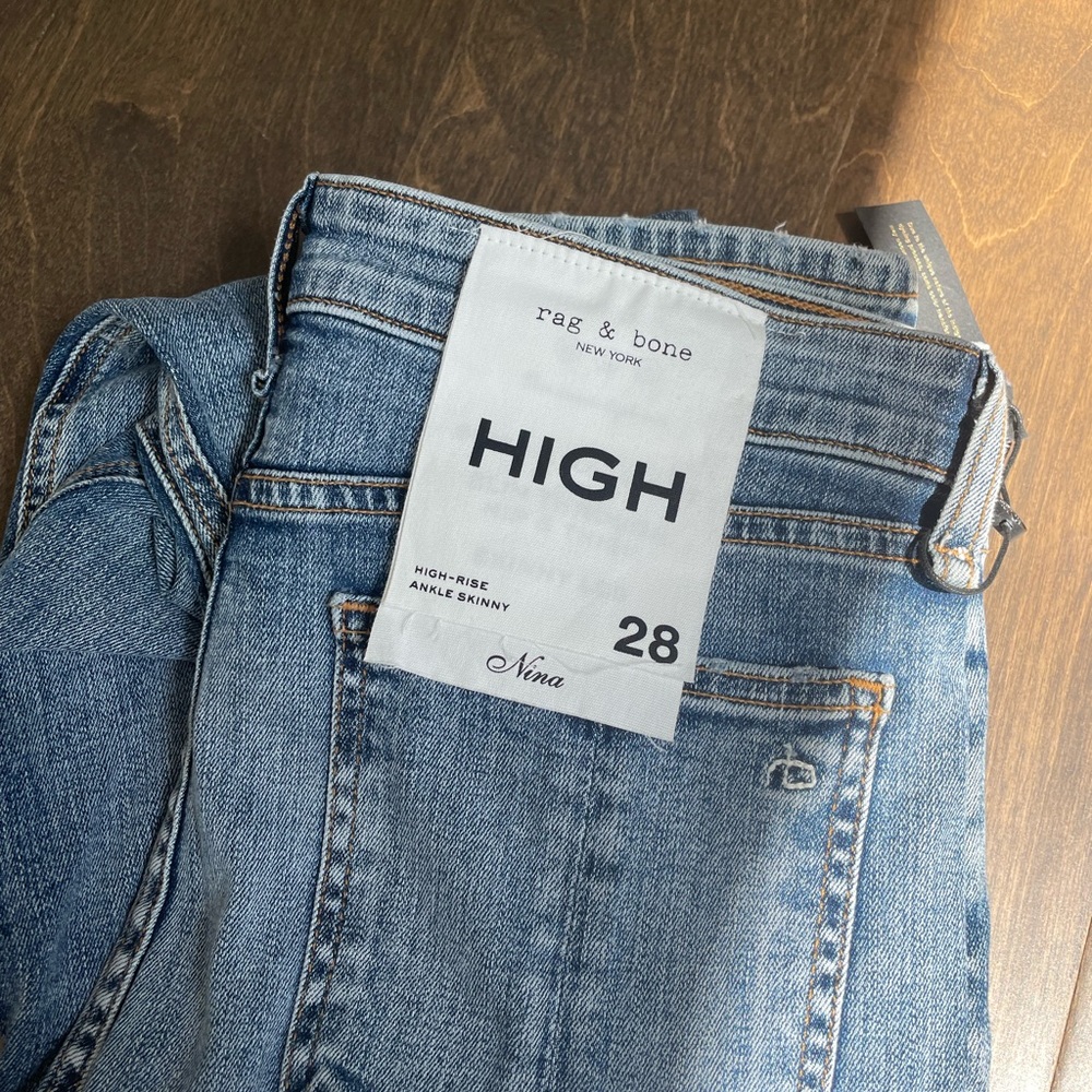 Rag and bone high rise ankle skinny size 28 NWT